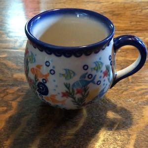 Polish Pottery “Sea life” Bubble Mug, 11oz.